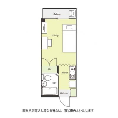 ユニオンマンスリー京王堀之内３　202　1R・シングル☆【禁煙ルーム】便利な宅配ボックス完備/デスク・チェア＆たっぷり収納2ドア冷蔵庫など生活家電のあるお部屋/中央大学多摩キャンパスまで徒歩通学の間取り図