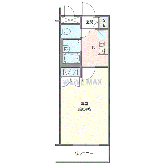 マンスリーリブマックス荻窪駅EAST△『禁煙ルーム・1K・23平米』【浴室乾燥付】≪スタンダードシリーズ≫の間取り図