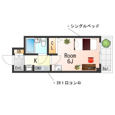 OneLife神戸みなとまちSL【オートロック・エレベーター付き】の間取り図