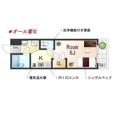 OneLife須磨ハビテSL【オートロック・バストイレ別】の間取り図