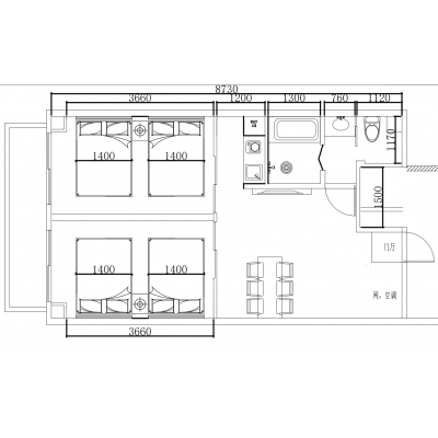 マンスリー道頓堀の間取り図