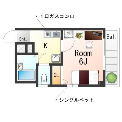 OneLife滝ノ茶屋SL【オートロック・バストイレ別】の間取り図
