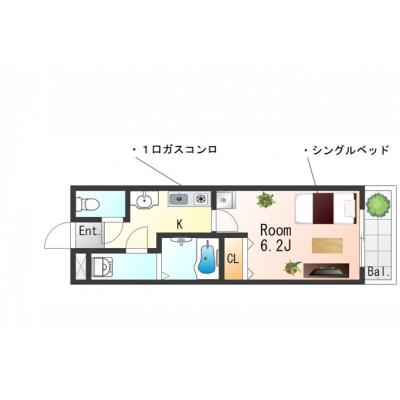 OneLife西鈴蘭台アビテSL【駅近・独立洗面台】の間取り図