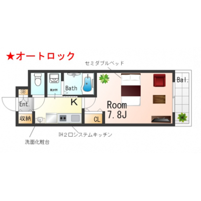 OneLife垂水クリアSL【オートロック・独立洗面台】の間取り図