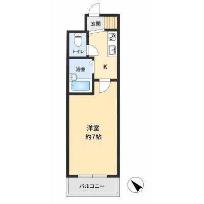 ◆パシオン西宮鳴尾８【近隣駐車場あり！オートロック・セパ】 の間取り図