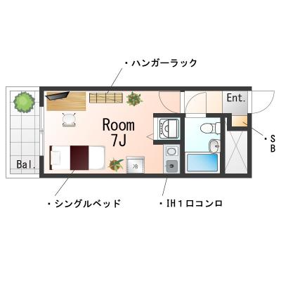 OneLife灘パレスSL【オートロック・3点ユニットバスタイプ】の間取り図