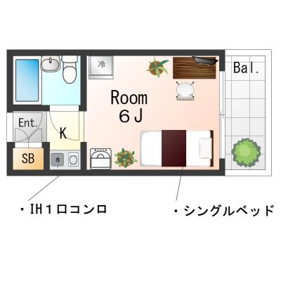 OneLife神戸カーサSL【3点ユニットバスタイプ】の間取り図