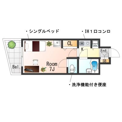 OneLife神戸元町ノーブルSL【駅チカ・オートロック】の間取り図