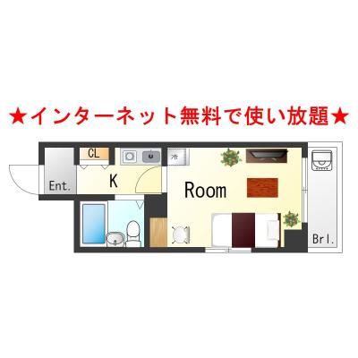 OneLife姫路コート＜TYPE2＞SL【Wi-Fi無制限・オートロック・3点ユニットタイプ】の間取り図