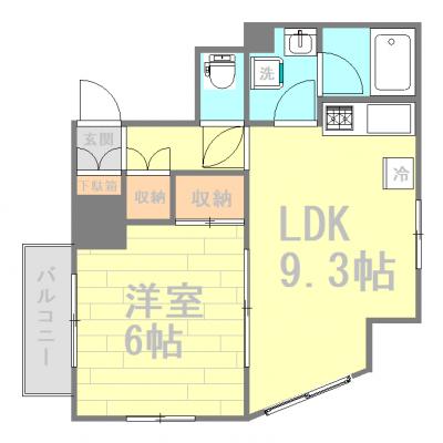 サンシティ５／広いマンスリーマンション１LDK４０㎡／駐車場完備／ペット相談／調理器具・食器類完備の間取り図