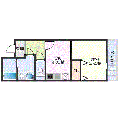 グッドステイ山科駅南グランデコート■プラス【ハイクラス・1DK・設備充実】の間取り図
