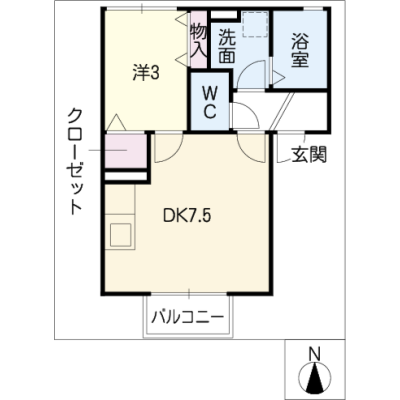 アルDEスリー有松　PlusOne　202の間取り図