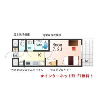 OneLife昭和通SL【Wi-Fi無料・オートロック付！】の間取り図
