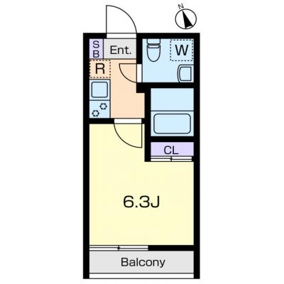 【J’sコート桜上水 402】8月3日～入居可🌟厚さ25㎝超高密度ポケットコイルマットレス使用！桜上水駅　徒歩1分！新宿駅・渋谷駅まで約15分！好立地のデザイナーズマンション☆【インターネット無料】の間取り図