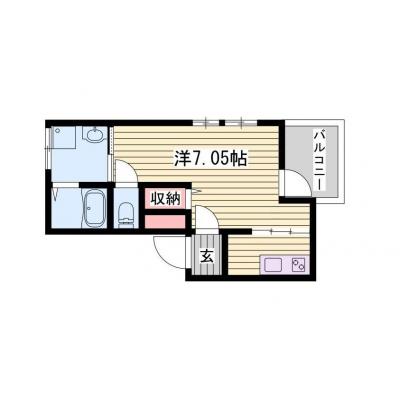 【M145】加古川駅徒歩6分🚃Wifi無料🛜角部屋👏2口コンロ・独立洗面台など充実した設備の1Ｋ✨の間取り図