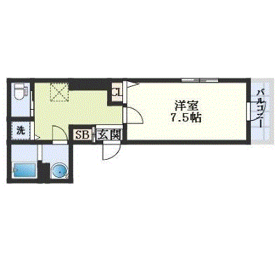 グッドステイJR西ノ宮駅東グラン※【ハイクラス・設備充実】の間取り図