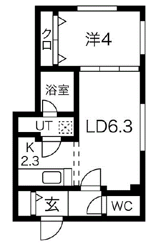 グッドステイすすきのステーションWESTツェッペリン『禁煙ルーム・1LDK・31平米・独立洗面・浴室乾燥機能付』【デラックス】の間取り図