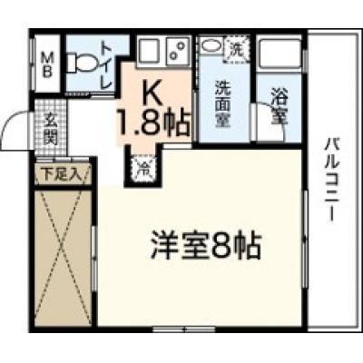 エールマンスリー広島駅　弐番館(7-2)　【★無料WI-FI標準装備（無制限）★、広島駅徒歩圏内、角部屋、32型TV、乾燥機能付洗濯機】の間取り図