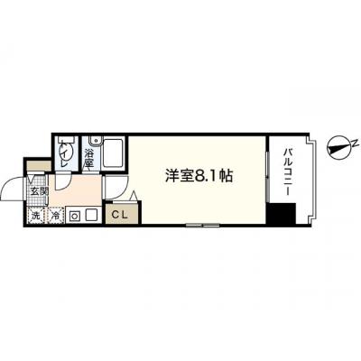 エールマンスリー平和公園西　弐番館　(9-9)　【★無料WI-FI標準装備（無制限）★　角部屋　平和公園近く　乾燥機能付洗濯機】の間取り図