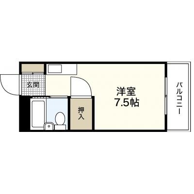 エールマンスリー舟入（8-9)　【★無料WI-FI標準装備（無制限）★リーズナブルタイプ、広電舟入本町駅徒歩2分、EV、ゴミ簡易分別毎日回収、リーズナブル物件】の間取り図