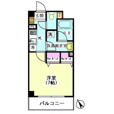 シティマンスリー蒲田東口・サンハイム蒲田　3Fタイプ【禁煙】【wifi無料】の間取り図