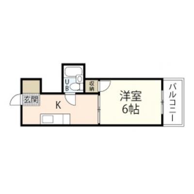 エールマンスリー広島駅北　五番館（3-6）【★無料WI-FI標準装備（無制限）★、３２型TV、ゴミ毎日回収、JR広島駅徒歩圏内】の間取り図