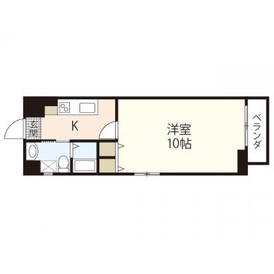 エールマンスリー広島駅　四番館(9-3)【★無料WI-FI標準装備（無制限）★広島駅・市内繁華街徒歩圏内★独立洗面台、２口コンロ、乾燥機能付き洗濯機】の間取り図