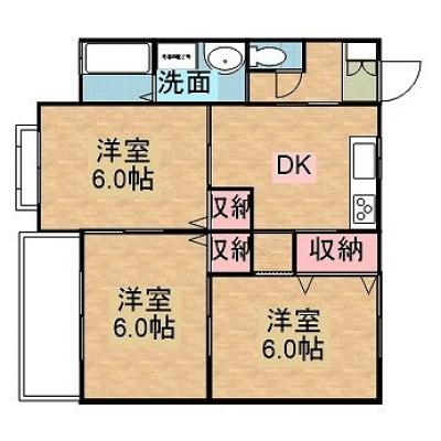 ハイツストロベリー（3DK）の間取り図