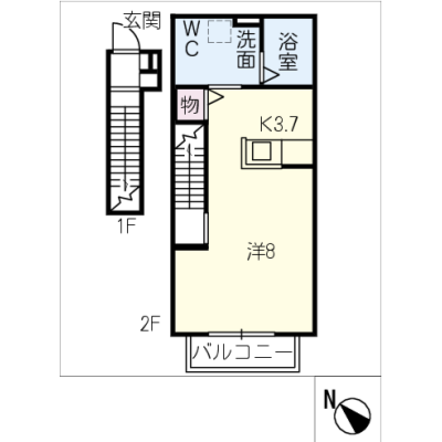 アルDEスリー四日市第２Wide　 203の間取り図