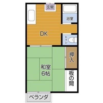 【無料Wi-Fi/ベッドタイプ】ファミーユ江戸橋 207号室【1DK/浴室トイレ別】の間取り図