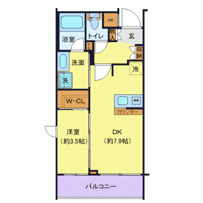 OneLife墨田3rd【★独立洗面・浴室乾燥付！】の間取り図