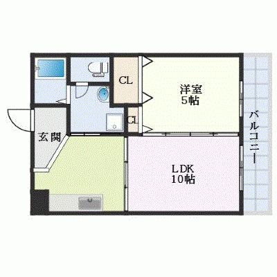 OneLife熊本大学西モイセス【★1LDK・設備充実】の間取り図