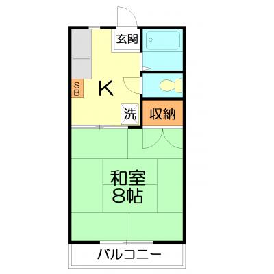 【駅徒歩4分♪】おのハイツ 203の間取り図