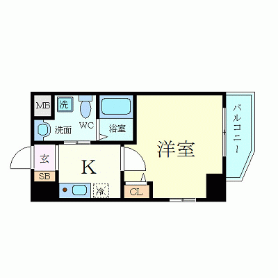 OneLife肥後橋WEST【★NET対応・洗浄機能付便座・浴室乾燥機】の間取り図