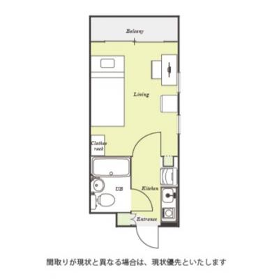 ユニオンマンスリー相鉄三ツ境駅前２　208　1K・シングル☆【禁煙ルーム】人気の角部屋＆安心のオートロック完備！デスク・チェア＆たっぷり収納2ドア冷蔵庫など生活家電のあるお部屋の間取り図