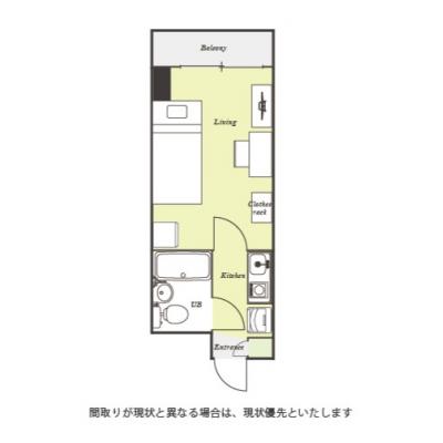 ユニオンマンスリー橋本１０　206　1K・シングル☆【禁煙ルーム】安心のオートロック完備！デスク・チェア＆たっぷり収納2ドア冷蔵庫など生活家電のあるお部屋の間取り図