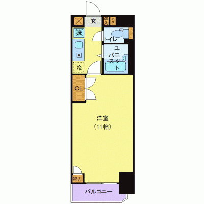 OneLife東北大学前＜TYPE2＞【★オートロック・バストイレ別・温水洗浄便座】の間取り図