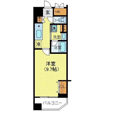 マンスリーリブマックス新横浜コンフォート●『禁煙ルーム・31平米』【独立洗面・浴室乾燥付】≪エクセレントシリーズ≫の間取り図