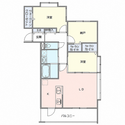 OneLife北海道大学前＜TYPE2＞【★2LDK+S・禁煙ルーム有・浴室乾燥機】の間取り図