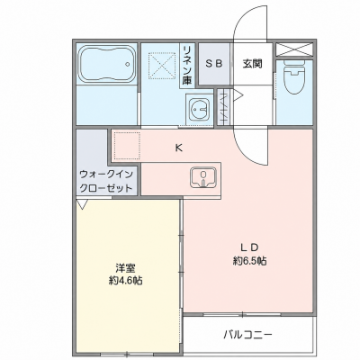 OneLife千歳スクエア＜TYPE1＞【★1LDK・浴室乾燥機・独立洗面台】の間取り図