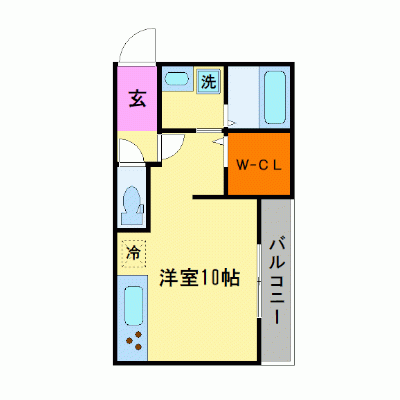 OneLife松江ドルチェ【★29平米・トイレバス別・ウォークインクローゼット付き】の間取り図