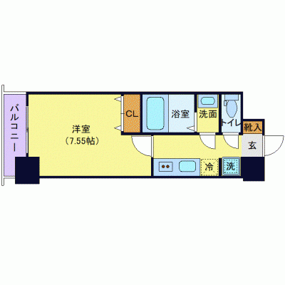 OneLife仙台EASTグリーン【★禁煙ルーム有・独立洗面台・オートロック】の間取り図