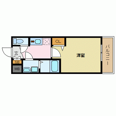 OneLife心斎橋WEST【★浴室乾燥機・独立洗面台・2口コンロ】の間取り図
