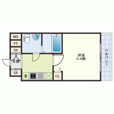 OneLife阿波座WEST【★Wi-Fi・設備充実】の間取り図