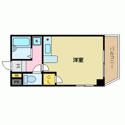 OneLife下関NORTH【★駅近・28平米・バストイレ別】の間取り図