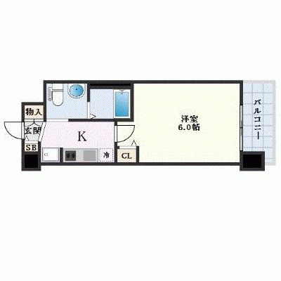OneLife弁天町駅東ドーム【★Wi-Fi対応・洗面所独立】の間取り図