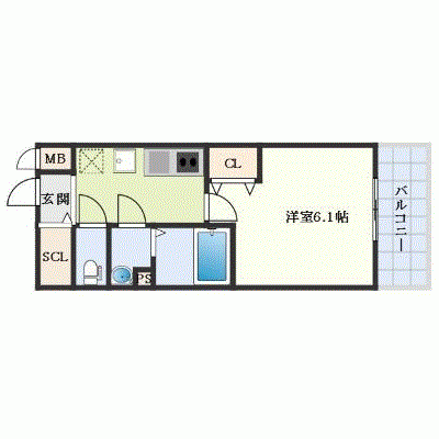 OneLife弁天町駅北ヴィータ【★Wi-Fi・設備充実】の間取り図