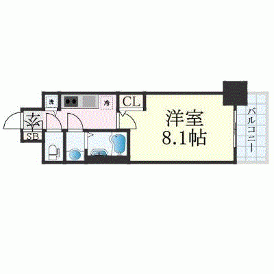 OneLife谷町九丁目スクエア【★Wi-Fi対応・設備充実】の間取り図