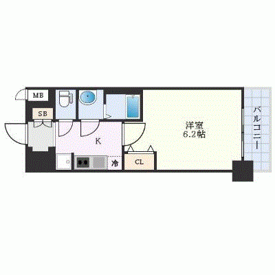 OneLife谷町九丁目南ノーブル【★Wi-Fi対応・設備充実】の間取り図