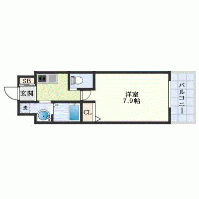 OneLife難波西ルノン【★Wi-Fi・設備充実】の間取り図